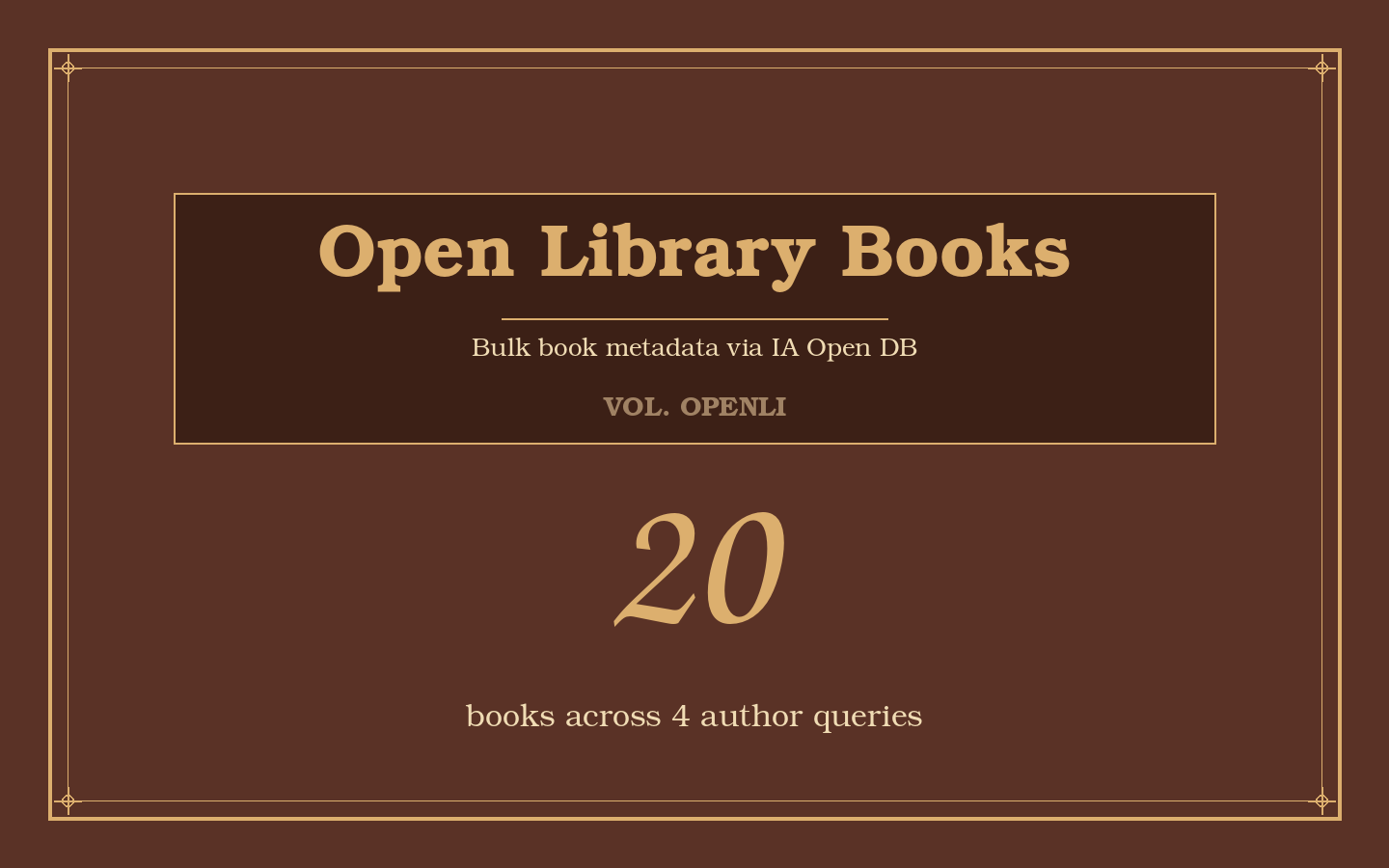 Open Library Books Extractor — Bulk Book Metadata via Internet Archive's Open DB
