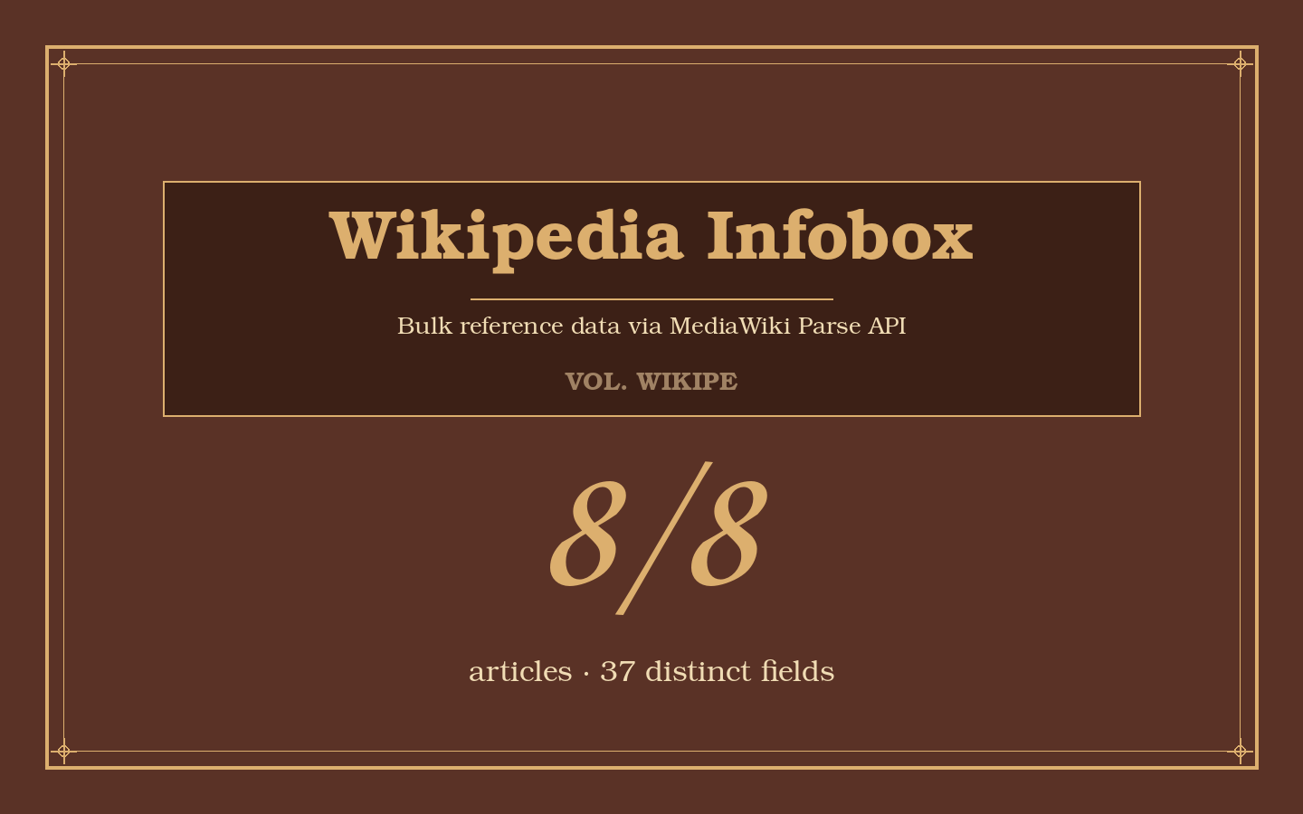 Wikipedia Infobox Bulk Extractor — Per-Title CSV via MediaWiki Parse API